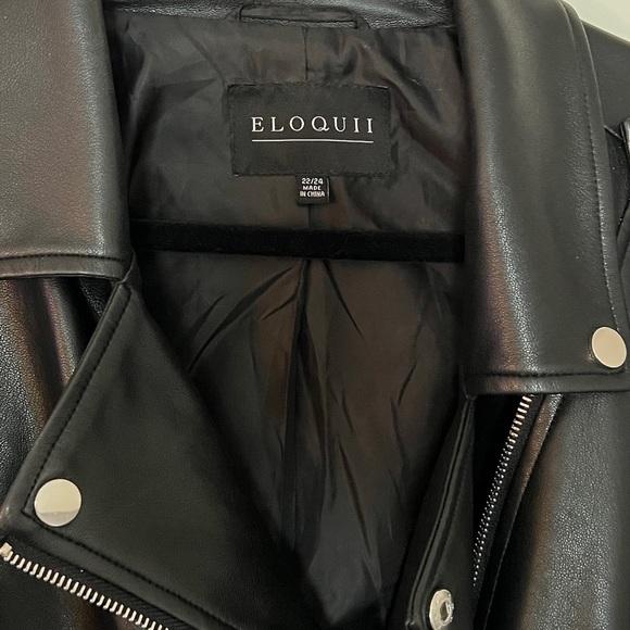 Eloquii Faux Leather Moto Jacket Size 22/24 - Picture 2 of 6